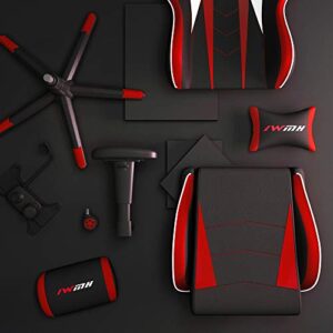 Chaise Gaming Ergonomique Intimate WM Heart avec Repose-Pieds Rouge