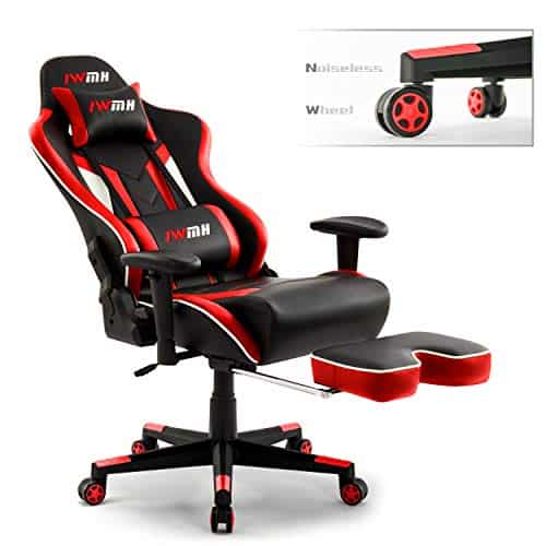 Chaise Gaming Ergonomique Intimate WM Heart avec Repose-Pieds Rouge