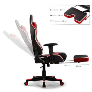 Chaise Gaming Ergonomique Intimate WM Heart avec Repose-Pieds Rouge