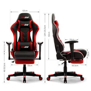 Chaise Gaming Ergonomique Intimate WM Heart avec Repose-Pieds Rouge