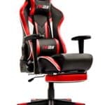 Chaise Gaming Ergonomique Intimate WM Heart avec Repose-Pieds Rouge