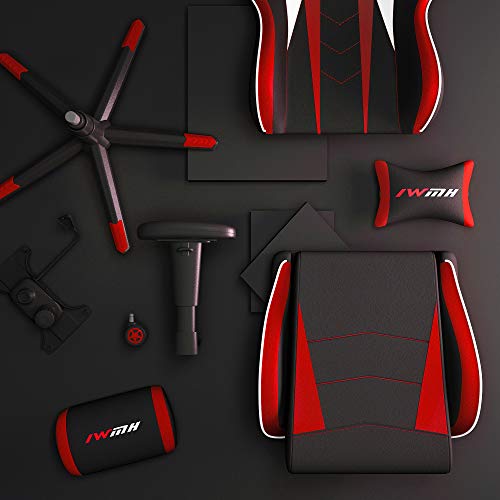 Chaise Gaming Ergonomique Intimate WM Heart avec Repose-Pieds Rouge