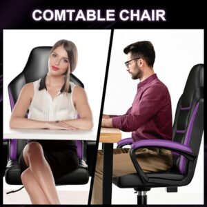 Chaise Gaming Ergonomique Pourpre Réglable pour Adultes et Adolescents
