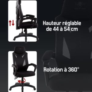 Chaise Gaming Ergonomique Spirit Of Gamer – Tissu Respirant, Inclinable 90°-135°
