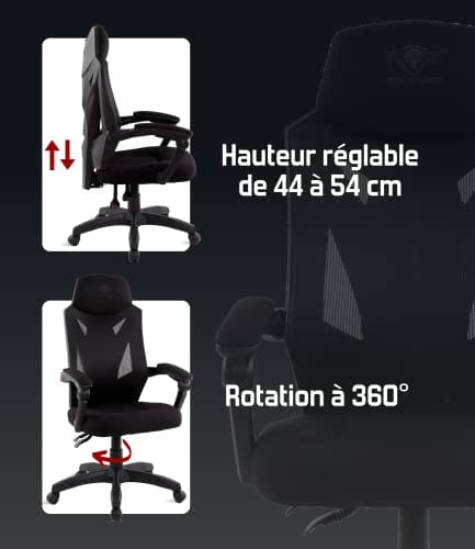 Chaise Gaming Ergonomique Spirit Of Gamer – Tissu Respirant, Inclinable 90°-135°