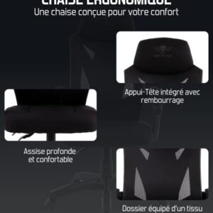 Chaise Gaming Ergonomique Spirit Of Gamer – Tissu Respirant, Inclinable 90°-135°