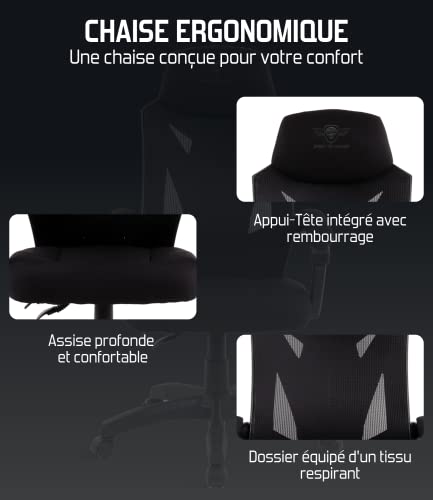 Chaise Gaming Ergonomique Spirit Of Gamer – Tissu Respirant, Inclinable 90°-135°