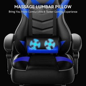 Chaise Gaming Ergonomique YU YUSING Noir et Bleu avec Repose-Pieds Rétractable
