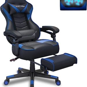 Chaise Gaming Ergonomique YU YUSING Noir et Bleu avec Repose-Pieds Rétractable