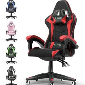 Chaise Gaming Ergonomique avec Coussin Lombaire et Appuie-Tête – Rouge