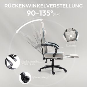 Chaise Gaming Ergonomique avec Repose-Pieds et Massage – Dowinx 150 kg