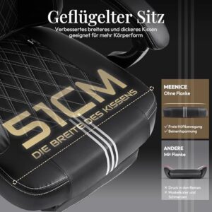 Chaise Gaming Ergonomique avec Repose-Pieds et Massage Noir – MEENICE