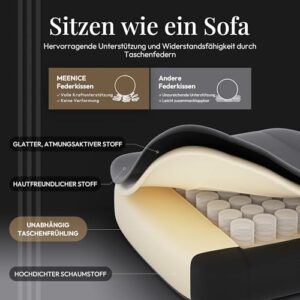 Chaise Gaming Ergonomique avec Repose-Pieds et Massage Noir – MEENICE