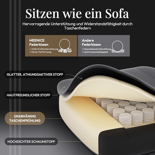 Chaise Gaming Ergonomique avec Repose-Pieds et Massage Noir – MEENICE