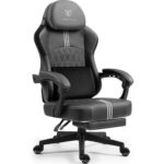 Chaise Gaming Ergonomique avec Repose-Pieds et Massage Noir - MEENICE
