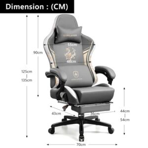Chaise Gaming GTPLAYER Dragon Series Ergonomique avec Haut-Parleur Bluetooth et Repose-Pieds