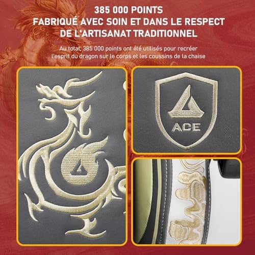 Chaise Gaming GTPLAYER Dragon Series Ergonomique avec Haut-Parleur Bluetooth et Repose-Pieds