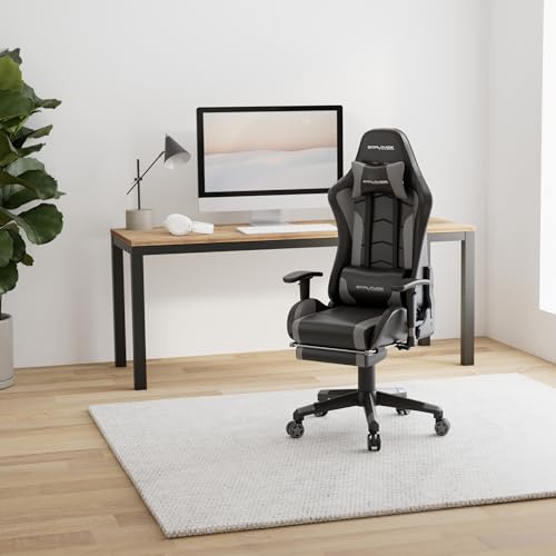 Chaise Gaming GTPLAYER Ergonomique avec Repose-Pieds et Haut-Parleur Bluetooth