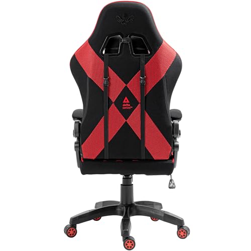 Chaise Gaming KRAKEN CHAIRS Ergonomique Réglable Noir-Rouge avec Accoudoirs et Coussin Lombaire