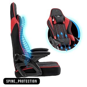 Chaise Gaming KRAKEN CHAIRS Ergonomique Réglable Noir-Rouge avec Accoudoirs et Coussin Lombaire