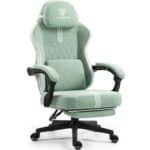 Chaise Gaming MEENICE Ergonomique avec Réglage, Repose-Pieds et Coussin Gel Vert