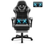 Chaise Gaming Massante Soontrans Ergonomique avec Support Lombaire et Repose-pied