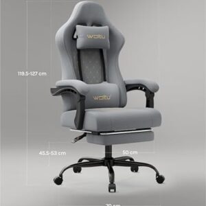 Chaise Gaming Massante WOLTU GS08gr – Ergonomique, Repose-Pieds, Charge 150kg