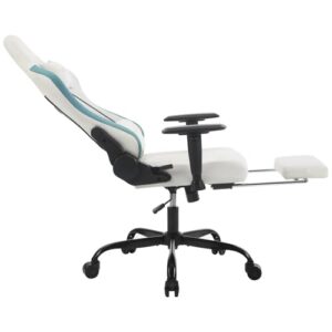 Chaise Gaming Massante WOLTU GS09bws avec Coussin Lombaire et Repose-Pieds