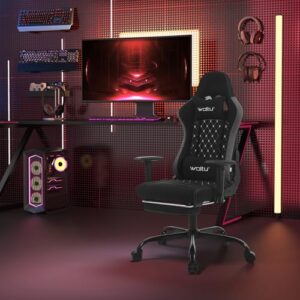 Chaise Gaming Massante WOLTU GS09szg avec Appui-tête et Repose-Pieds