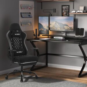 Chaise Gaming Massante WOLTU GS09szg avec Appui-tête et Repose-Pieds