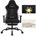 Chaise Gaming Massante WOLTU GS09szg avec Appui-tête et Repose-Pieds