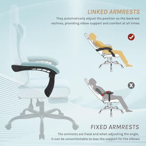 Chaise Gaming Massante WOLTU GS15bws avec Repose-Pieds et Soutien Lombaire