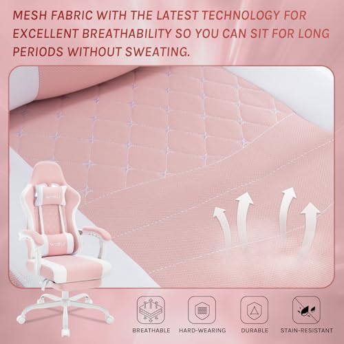 Chaise Gaming Massante WOLTU GS15rsw avec Appui-tête et Repose-Pieds