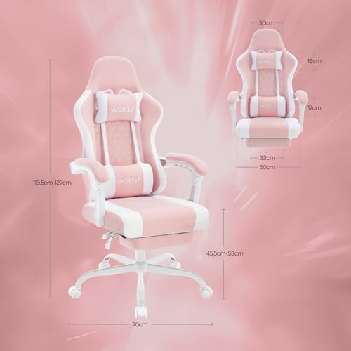Chaise Gaming Massante WOLTU GS15rsw avec Appui-tête et Repose-Pieds