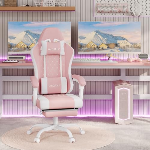 Chaise Gaming Massante WOLTU GS15rsw avec Appui-tête et Repose-Pieds