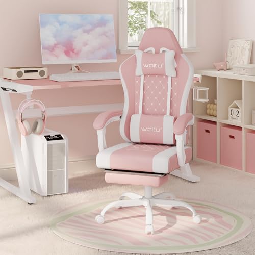 Chaise Gaming Massante WOLTU GS15rsw avec Appui-tête et Repose-Pieds