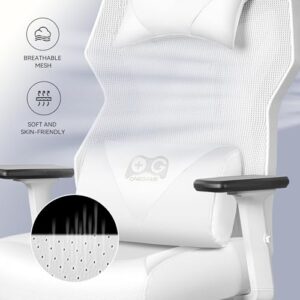 Chaise Gaming OneGame Ergonomique 3D, Dossier Réglable, 150KG, Blanc