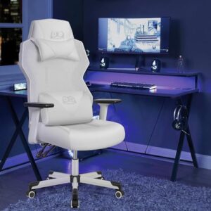 Chaise Gaming OneGame Ergonomique 3D, Dossier Réglable, 150KG, Blanc
