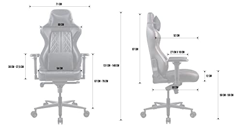 Chaise Gaming REKT Comfort-R XL – Inclinable 180° – Noir Simili Cuir