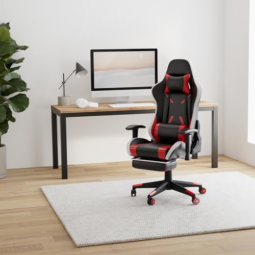 Chaise Gaming RELAX4LIFE LED Télécommandée, Dossier Inclinable et Accoudoirs Réglables – Rouge