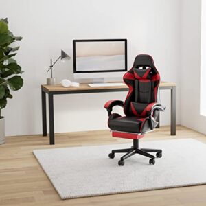 Chaise Gaming Racing Massante avec Soutien Lombaire et Appui-tête – Rouge