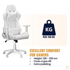 Chaise Gaming Ranqer Felix Ergonomique – Dossier et Accoudoirs Réglables, Blanc