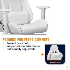 Chaise Gaming Ranqer Felix Ergonomique – Dossier et Accoudoirs Réglables, Blanc