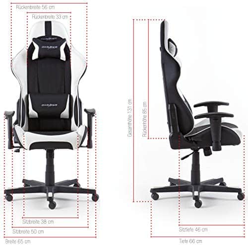 Chaise Gaming Robas Lund DX Racer 6 – Siège Bureau Ergonomique Noir-Blanc
