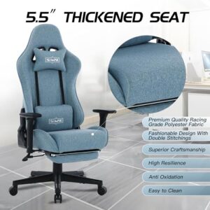 Chaise Gaming S*MAX Ergonomique avec Repose-Pieds, Accoudoirs 3D et Support Lombaire