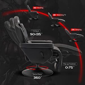 Chaise Gaming S*MAX avec Dossier Haut et Support Lombaire Réglable Noir