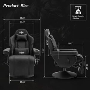 Chaise Gaming S*MAX avec Dossier Haut et Support Lombaire Réglable Noir