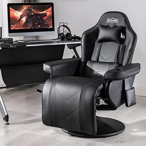 Chaise Gaming S*MAX avec Dossier Haut et Support Lombaire Réglable Noir