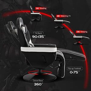 Chaise Gaming S*MAX avec Dossier Haut et Support Lombaire Réglable en Cuir PU