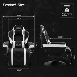 Chaise Gaming S*MAX avec Dossier Haut et Support Lombaire Réglable en Cuir PU
